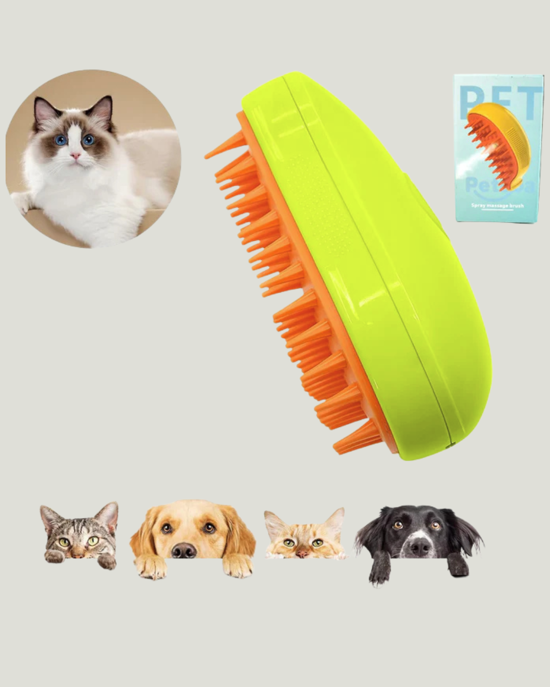 3 In1 Cat Steamy Brush Self Cleaning Steam Cat Brush Cat Steamer Brush For Massage Cat Grooming Brush Pet Hair Removal Comb For Cat And Dog For Removing Tangled And Loose Hair